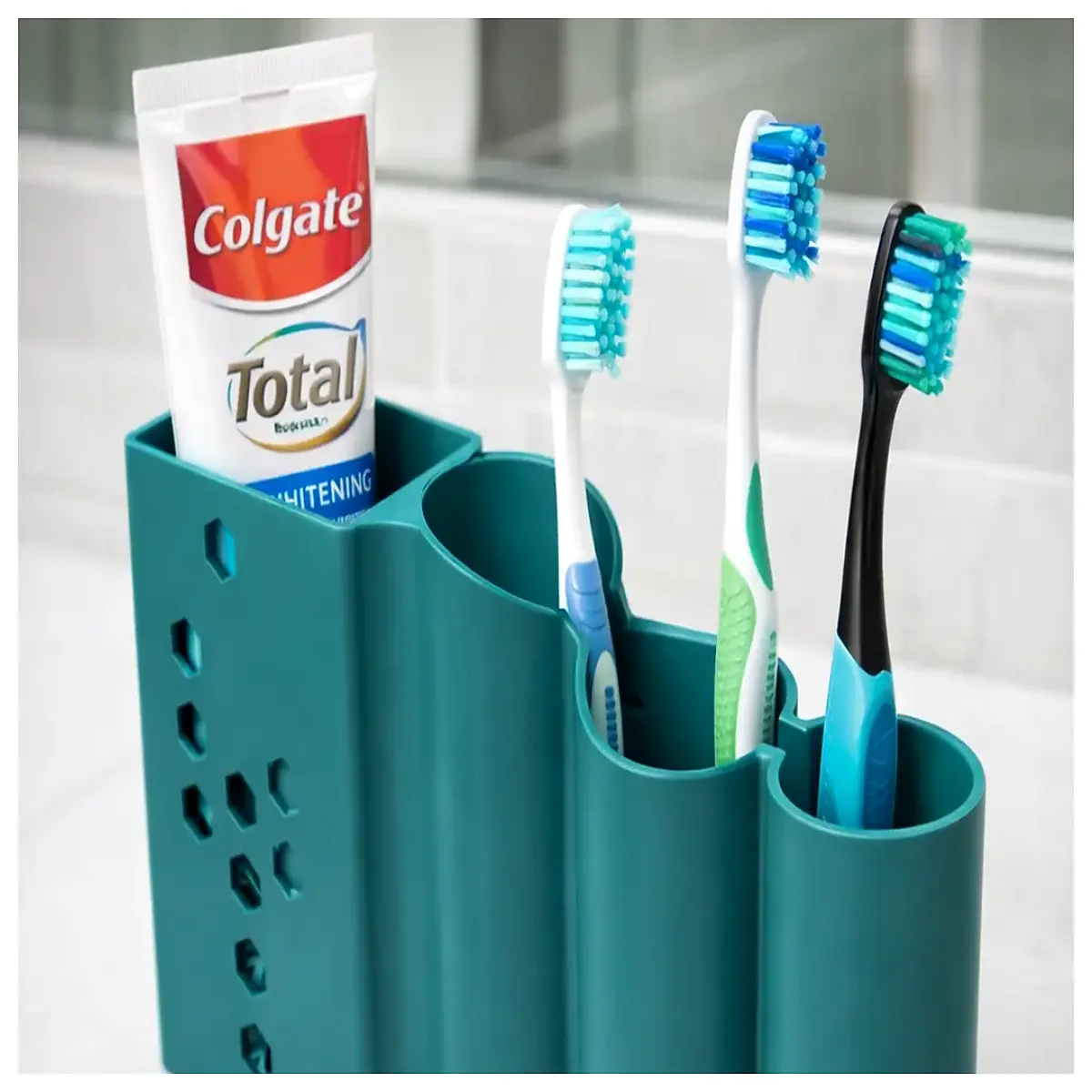 Toothbrush Toothpaste Holder Bottom Ventilated Bathroom Shelf Toothpaste Box Rack Toothbrush Holder Home Organization Storage