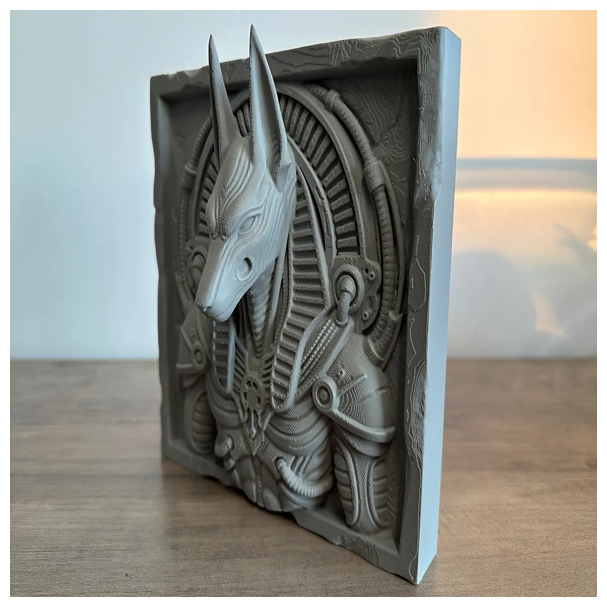Anubis Relief Sculpture Biological Mechanics No Support Stand Decorative Art Piece Collectible Statue