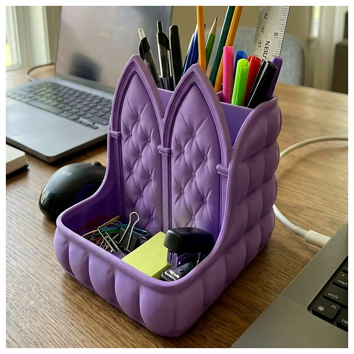 Gothic Velvet Cathedral Desktop Organizer Storage Boxes Elegant Desk Storage Home Organization Office Supplies Decorative Storage