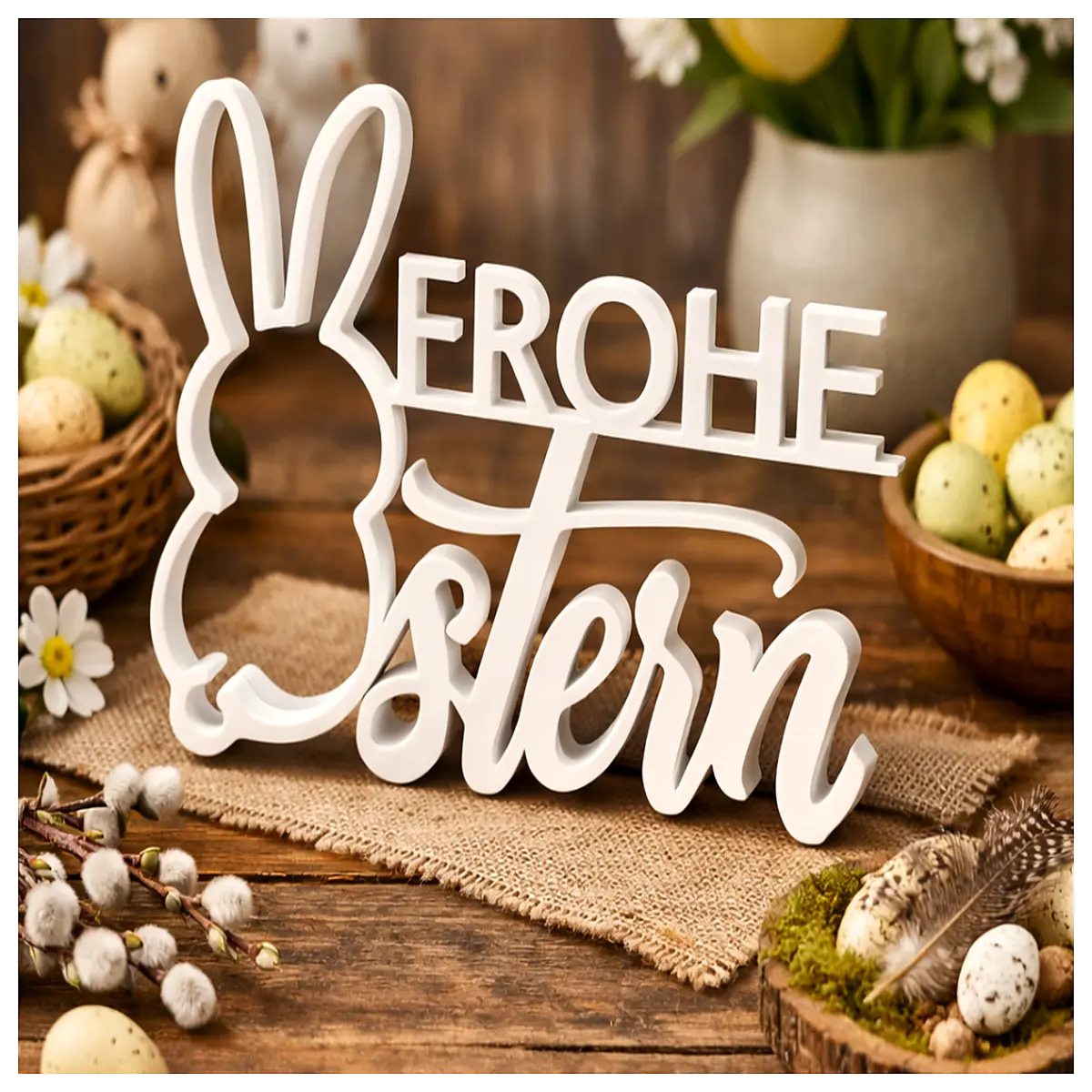 Easter Happy Rabbit Card Decoration Festival Greeting Words Easter Gift