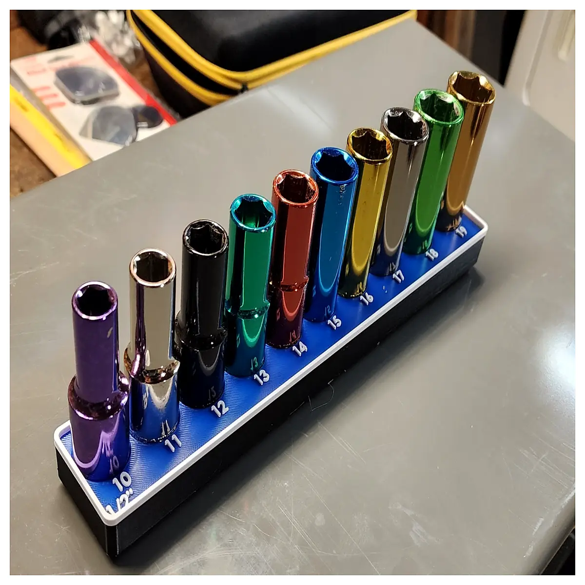 Gridfinity Socket Holder Pittsburgh 12mm Wrench Accessory Workbench Tooling Part Fixture Assembly Components