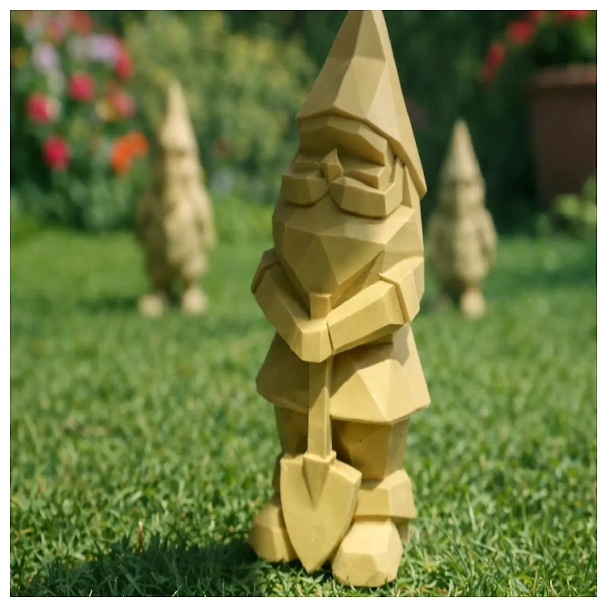 Low Poly Garden Design Template Minimalist Landscape Garden Decor Creative Design Ideas