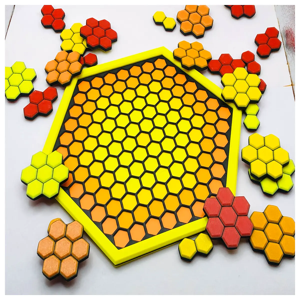 Honeycomb Hexagon Puzzle Game Four in One Level Challenge Brain Teaser Toy Kids Education Geometric Shape Building