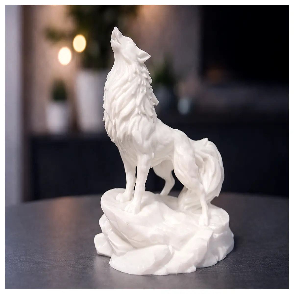 Wolf Sculpture Art Statue Home Decor Animal Figurine Modern Art Decorative Ornament Gift Idea