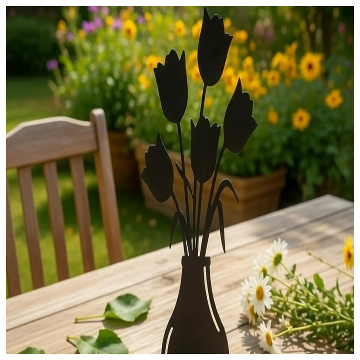 tulip silhouette vase for fresh flowers modern minimalist glass stem holder home decor centerpiece table arrangement