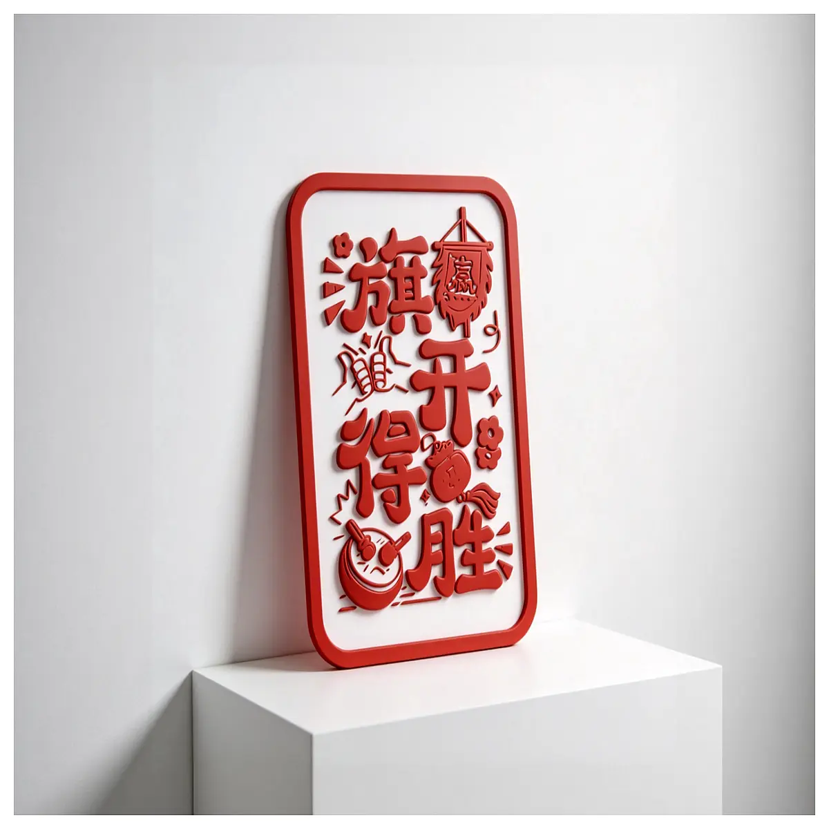 Flag Decoration Lucky Charm Exam Success Career Goals Good Figurine Desktop Ornament Gift Idea