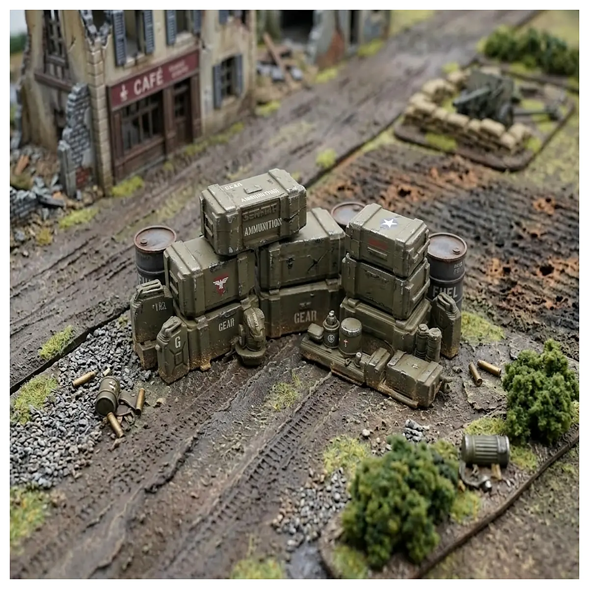 WWII Strategy Game Terrain Pieces Ammunition Box Tactical Layout Game Accessory Board Game Parts Wargame Components