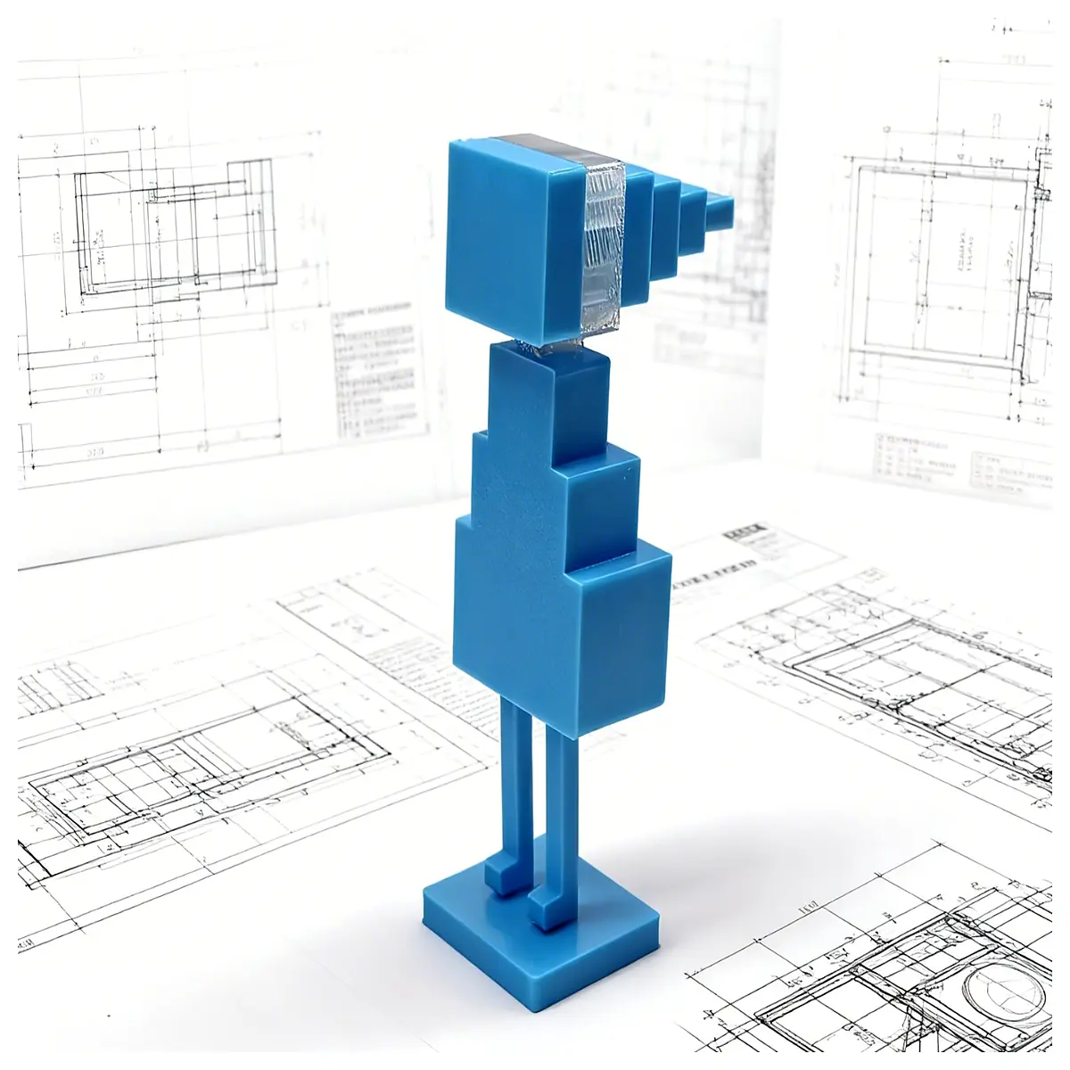Pixel Art Monument Valley Style Figurine Minimalist Geometric Decor Home Living Room Desk Ornament Art Piece Wall Art