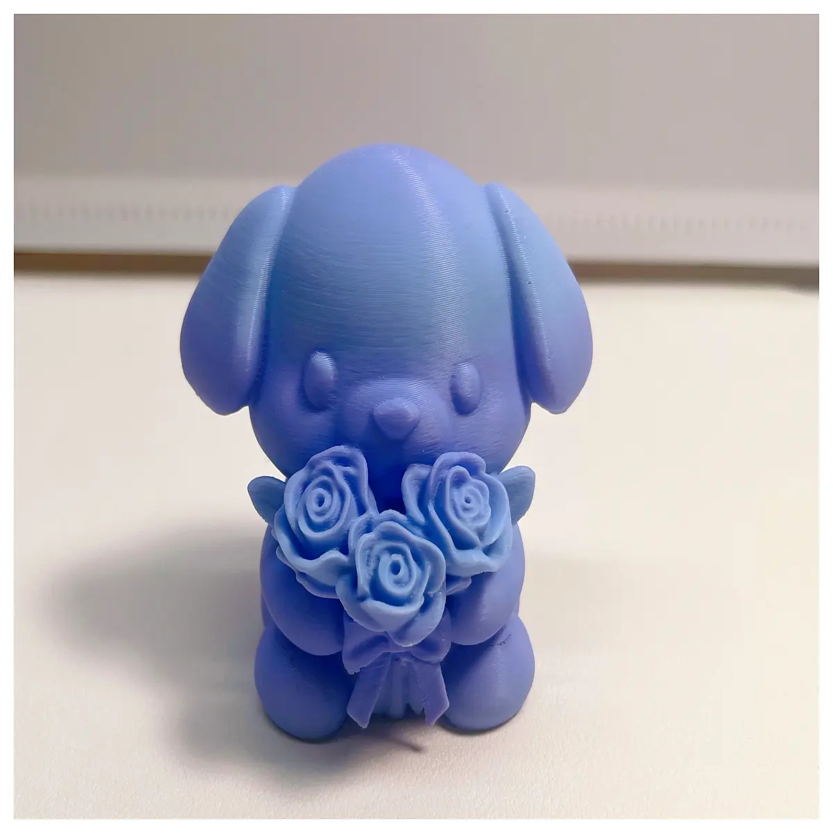 Small Dog Rose Figurine Cute Pet Decoration Desktop Ornament Friends
