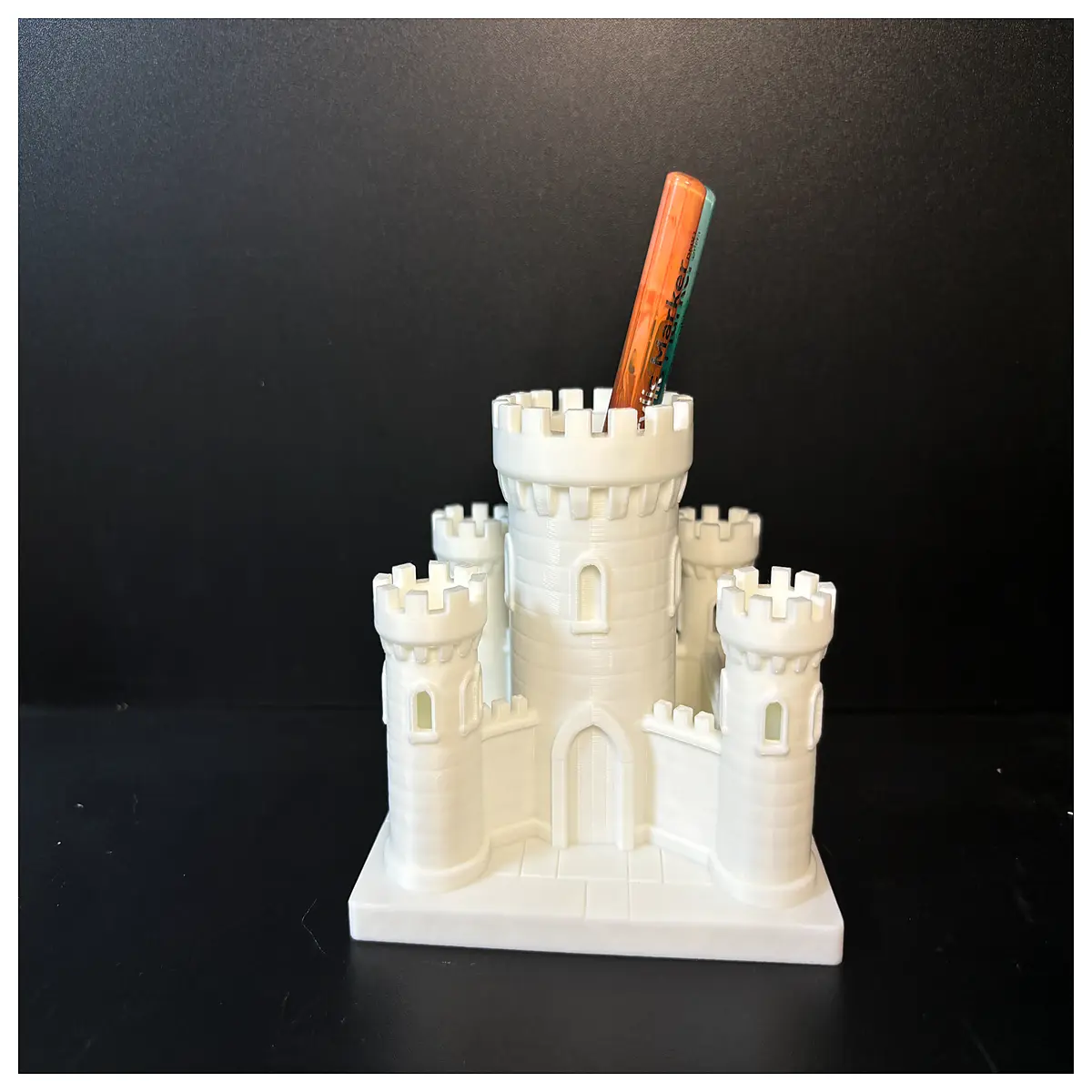 Medieval Castle Multi Zone Pen Holder Desk Bookmark Stand Office Stationery Organizer Creative Decoration Multi Functional Pen Holder