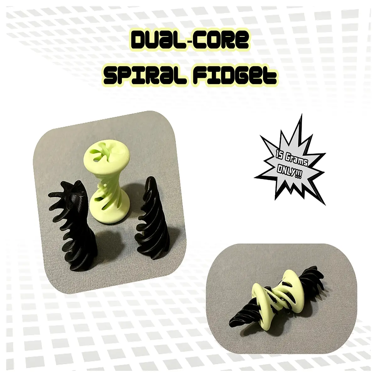 Dual Helix Compression Toy Stress Relief Spinner Twist Release Fidget Toy Anxiety Relief Gadget Fun Deformation Toy