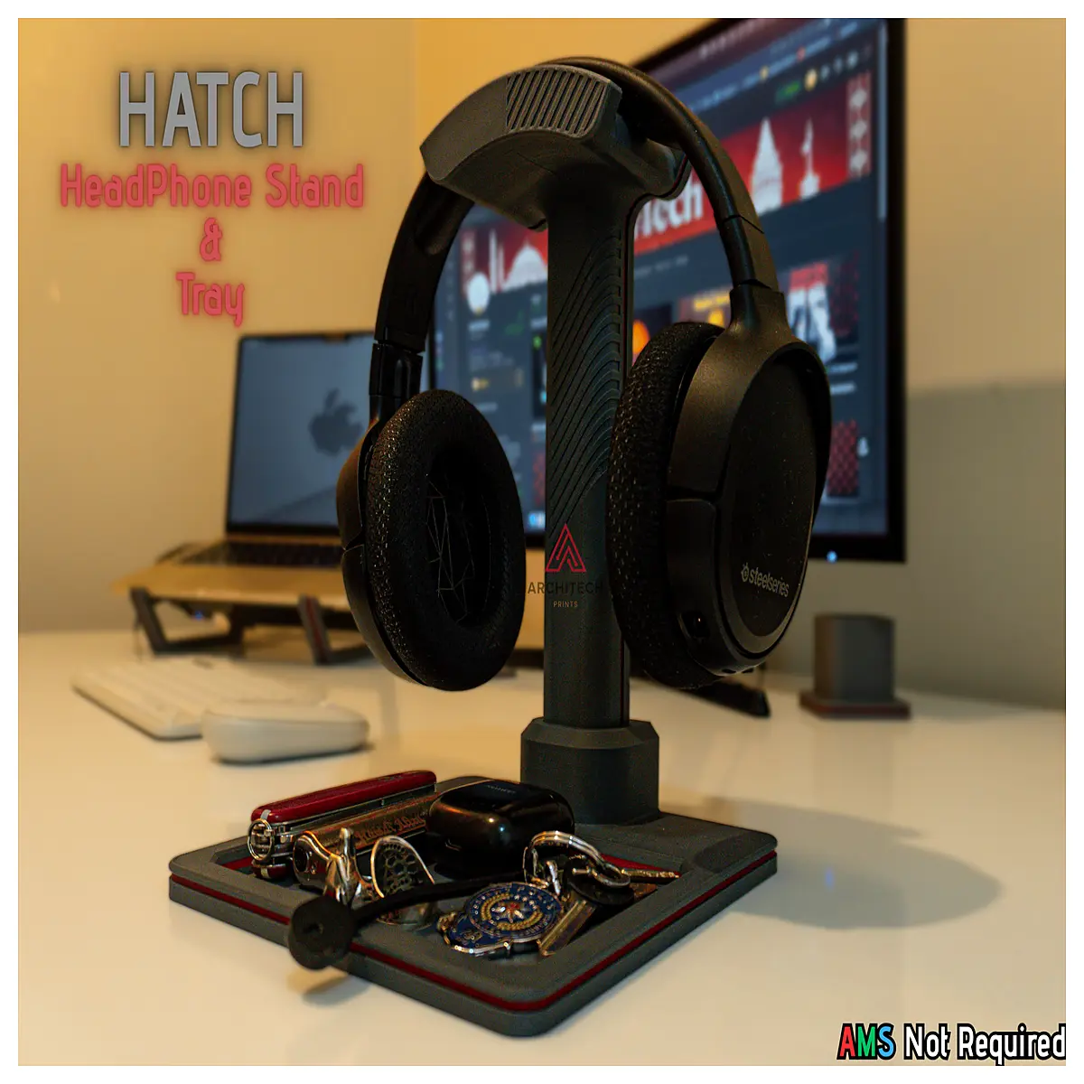 HATCH Headphone Stand Pad Mobile Phone Holder Desk Organizer Earbud Case Accessory Music Lover s Stand