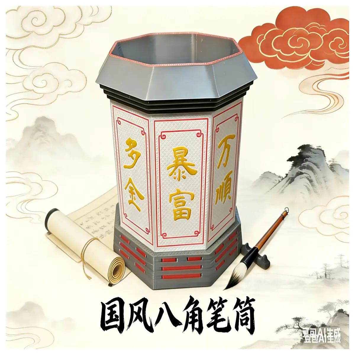 Style Eight Angled Pen Holder Pagoda Pen Stand Multi Desktop Storage Box Office Stationery Accessories Pen Case Pen Rest