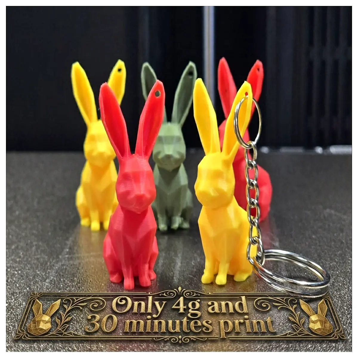 Low Poly Rabbit Keychain Cute Cartoon Animal Charm Mini Decoration Handmade Gift Pet Accessory