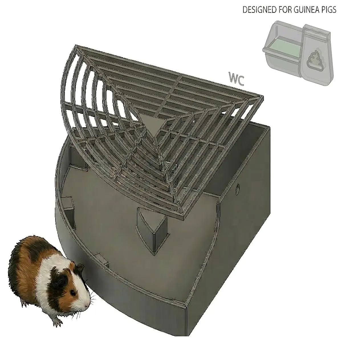 Guinea Pig Litter Box Mini Cage Potty Small Animal Toilet Rabbit Pad Cage Accessories Pet Supplies Suitable for Small Guinea Pigs Improve Hygiene