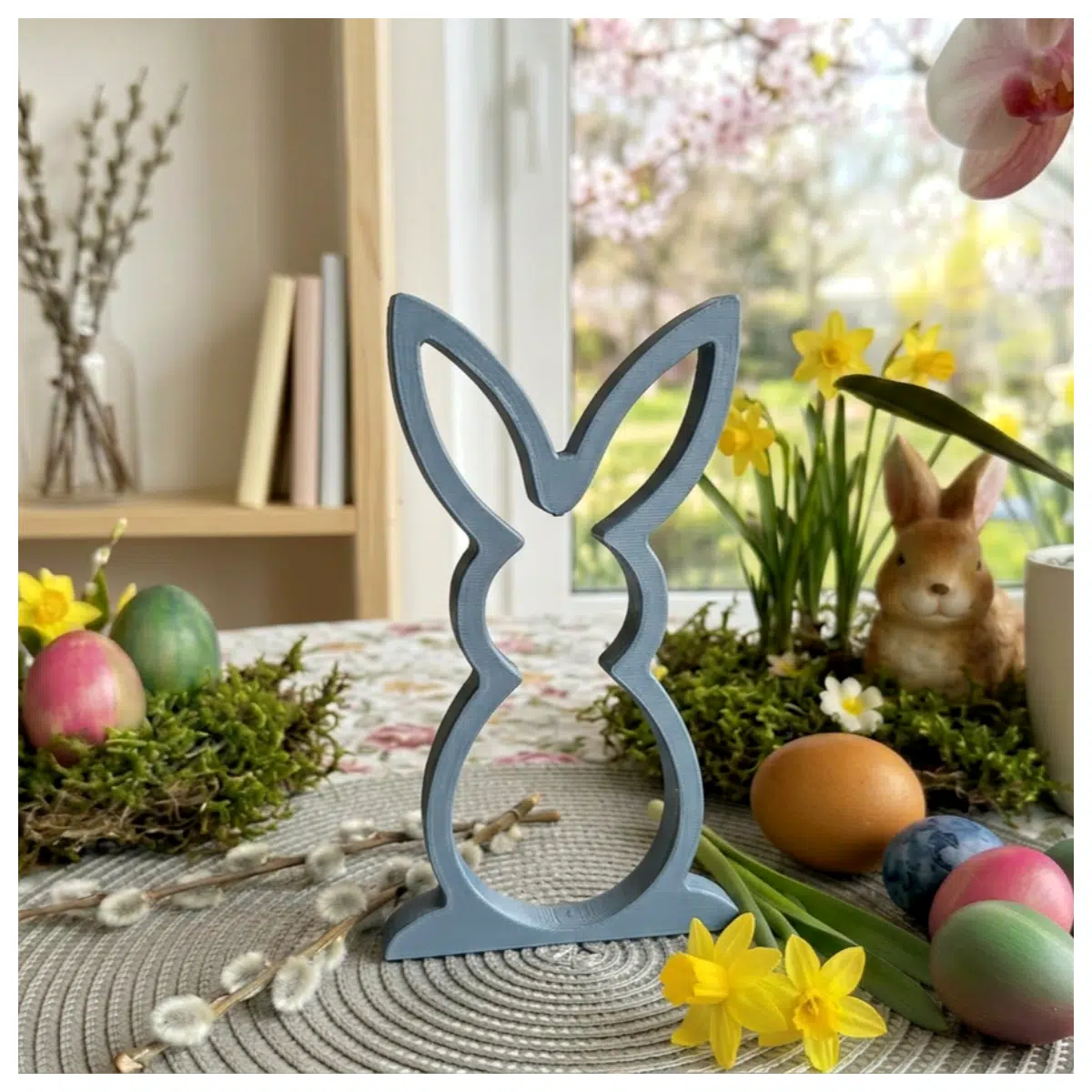 Easter Bunny Decoration Festive Easter Egg Decor Easter Display Easter Animal Figure Easter Supplies Easter Gift