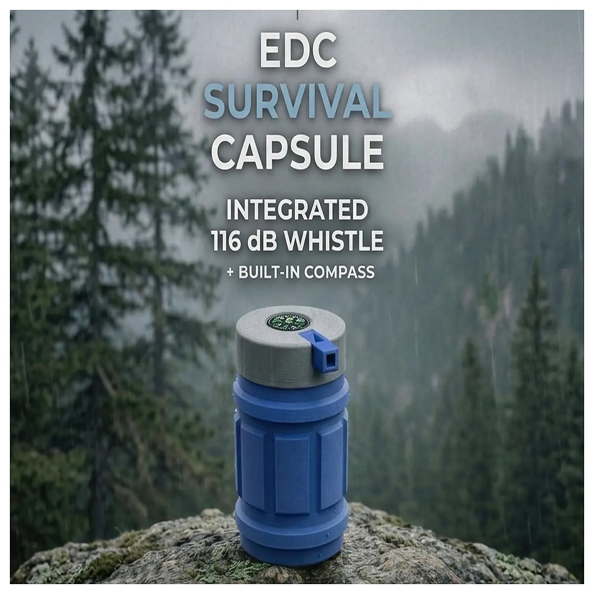 EDC Survival Pod Compass Whistle Multi Tool Emergency Survival Gear Escape