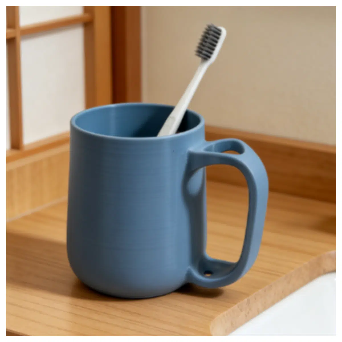 Tooth Cup with Draining Brush Holder Compact Design Easy Dental Cleaning Oral Care Essential