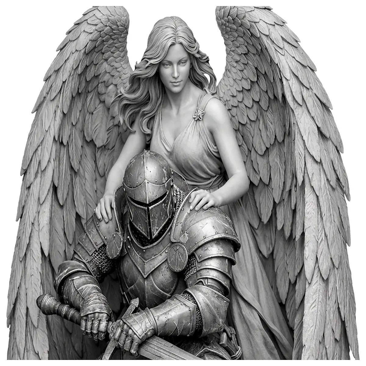 Knight Angel Model Assembly Toy Anime Figurine Model Collection Desktop Decoration Scene Assembly Character Model