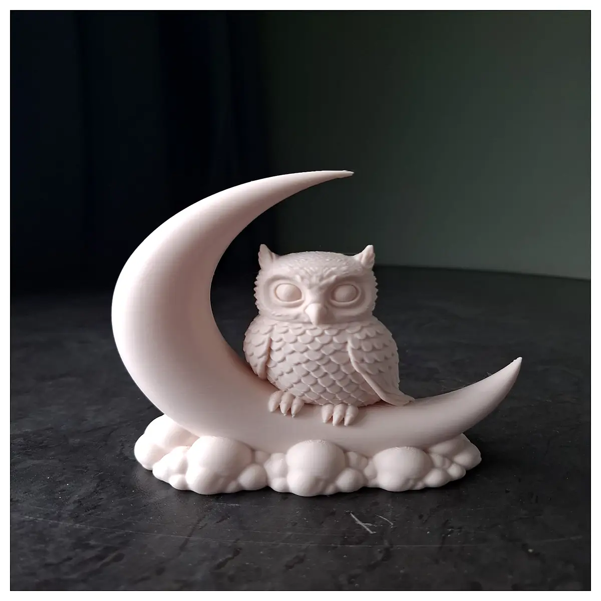 cute owl night moon desk decor kids bedroom ambient lighting