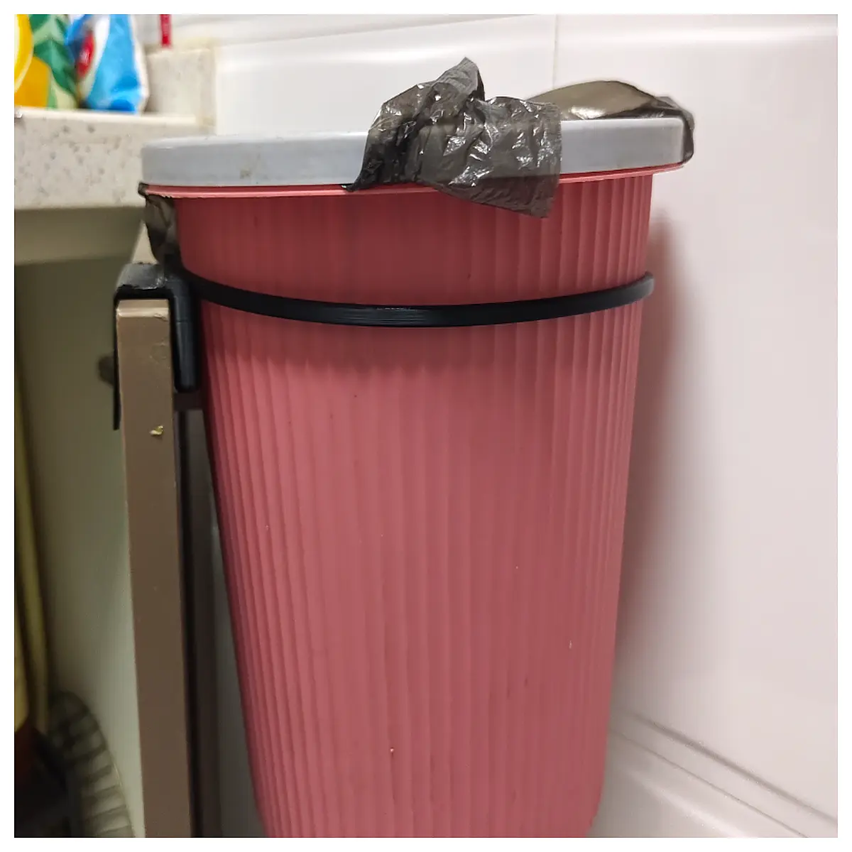under sink trash can holder organizer rack mount for cabinet door hanging bin storage