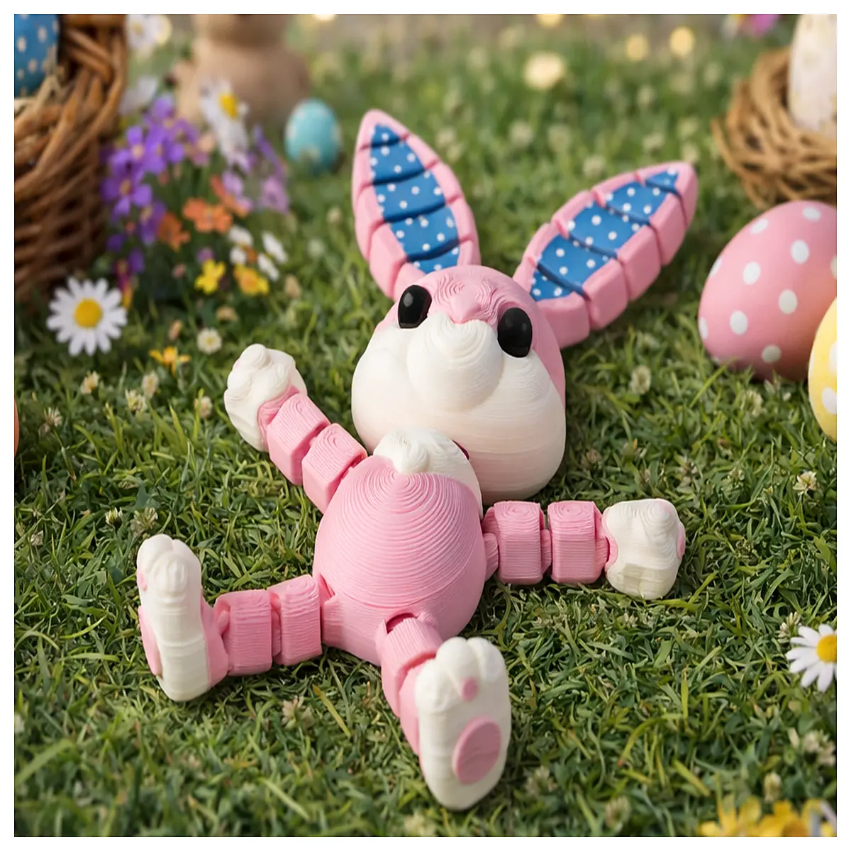 Moving Easter Bunny Toy Articulated Stress Relief Rabbit Fun Puzzle Kids Gift Easter Decoration