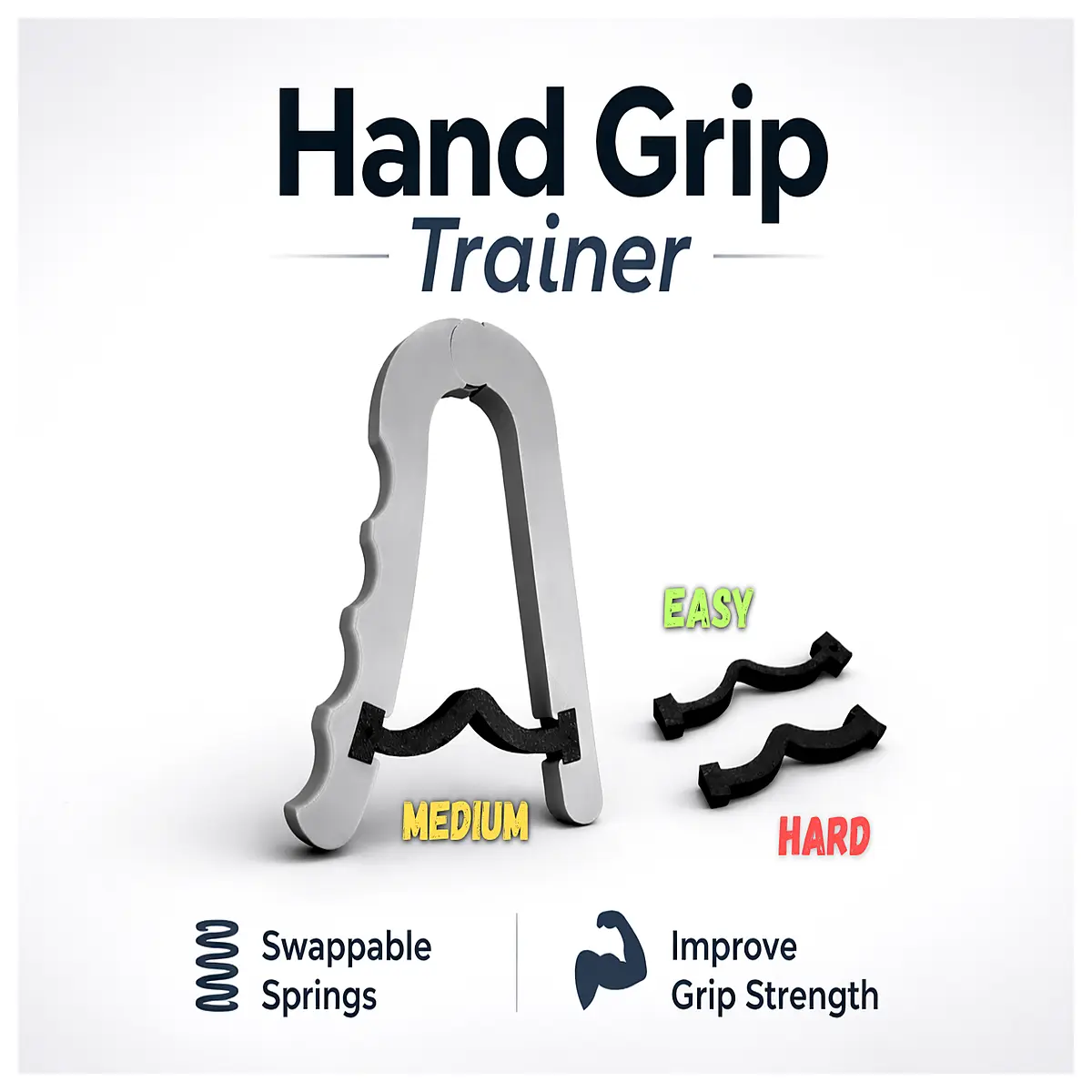 Hand Grip Strengthener Spring Exerciser Replaceable Springs Grip Strength Trainer Fitness Accessory Workout Equipment