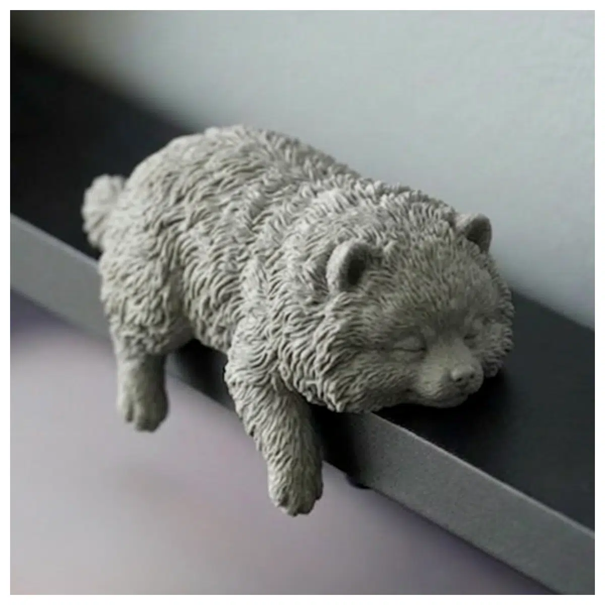 Adorable Sleeping Pomeranian Display Stand Desk Pet Computer Accessory Screen Holder Decoration Companion Pet