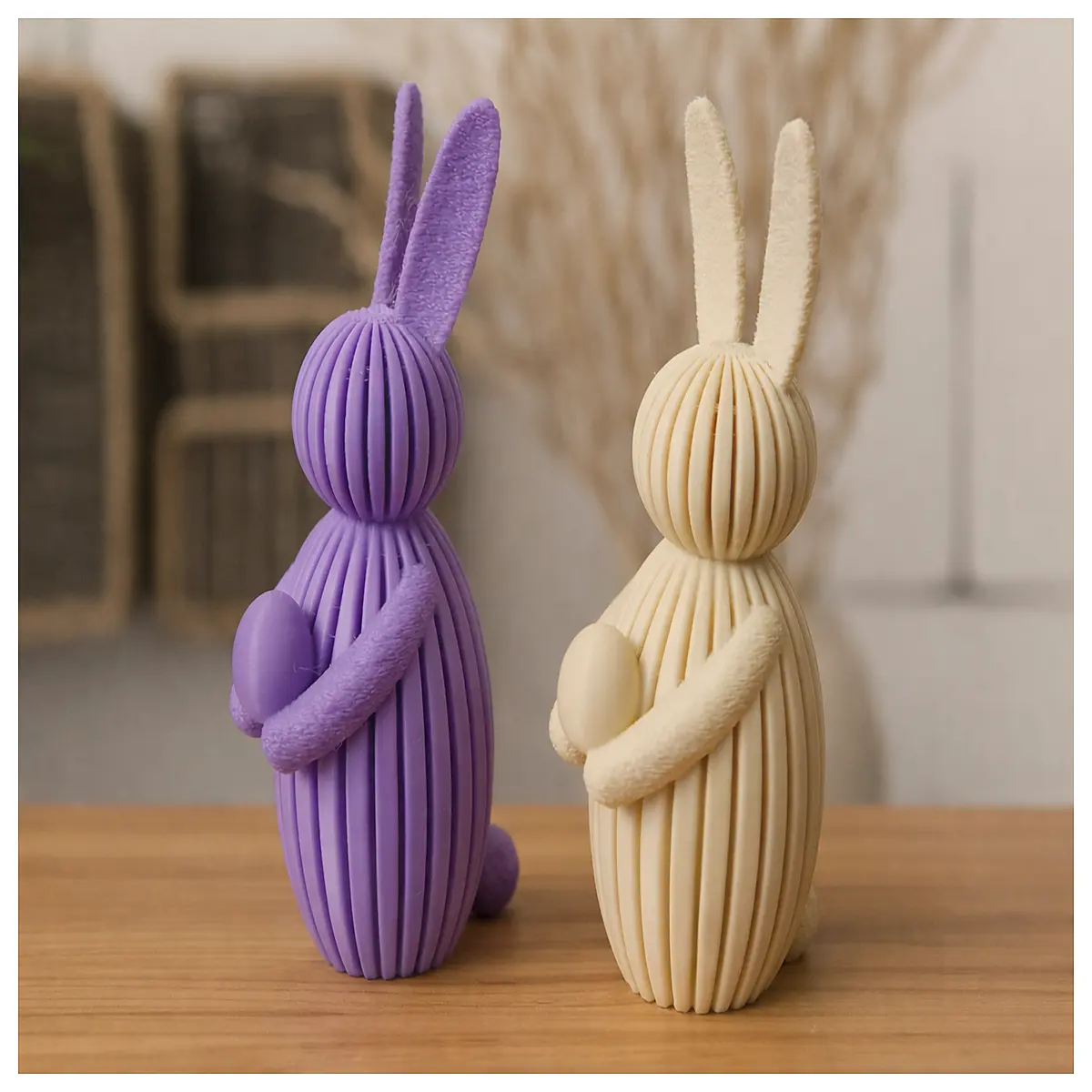 minimalist rabbit egg sculpture home decor modern abstract art figurine for desk ceramic bunny and egg ornament zen style nursery decoration