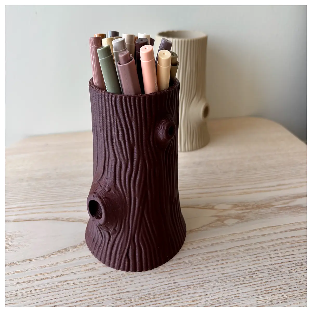 Tree Stump Pencil Holder Desk Organizer Outdoor Garden Decoration Tree Care Accessories Pen Holder Creative Home Decor