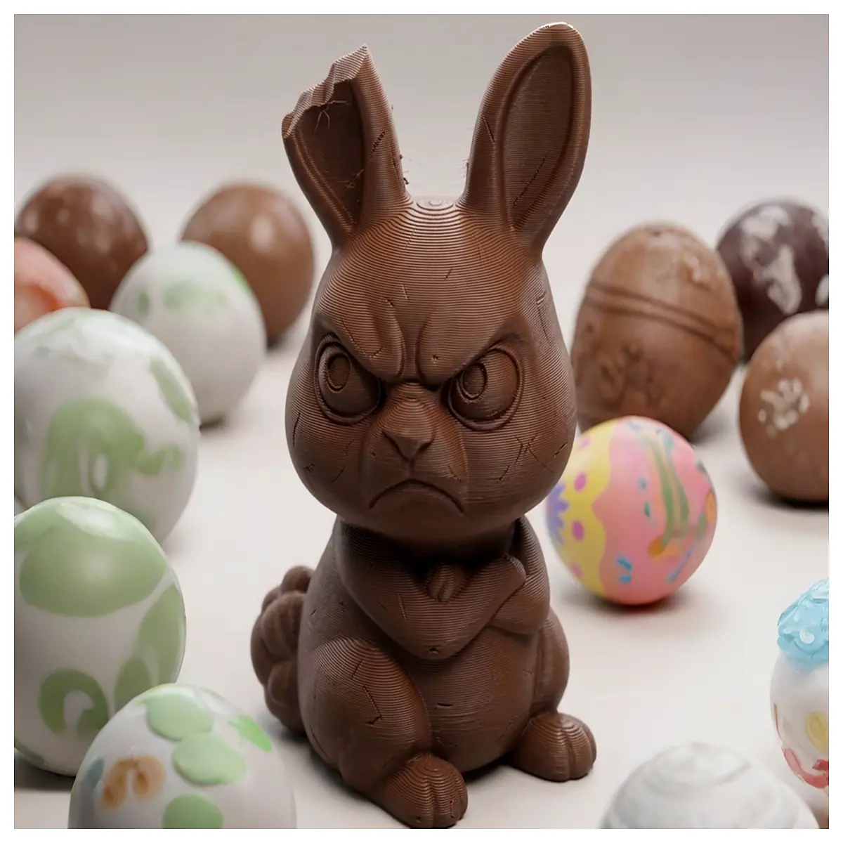 Easter Chocolate Rabbit Angry Bunny Toy Easter Gift Kids Toy Easter Decoration Chocolate Figure