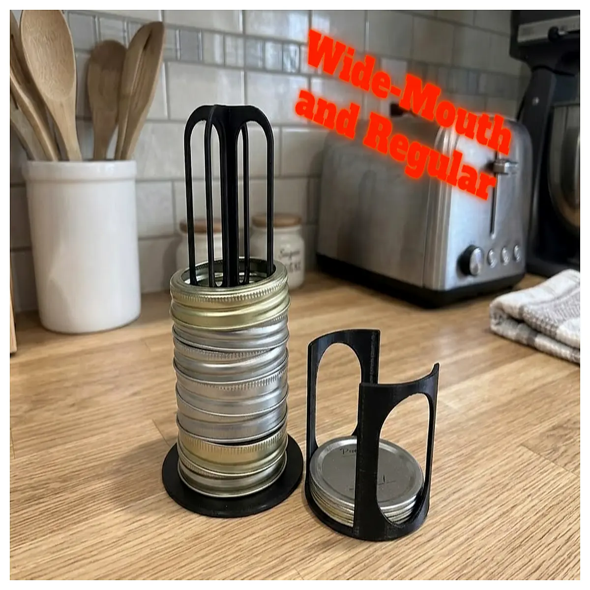 mason jar lid ring organizer drawer insert storage for canning supplies