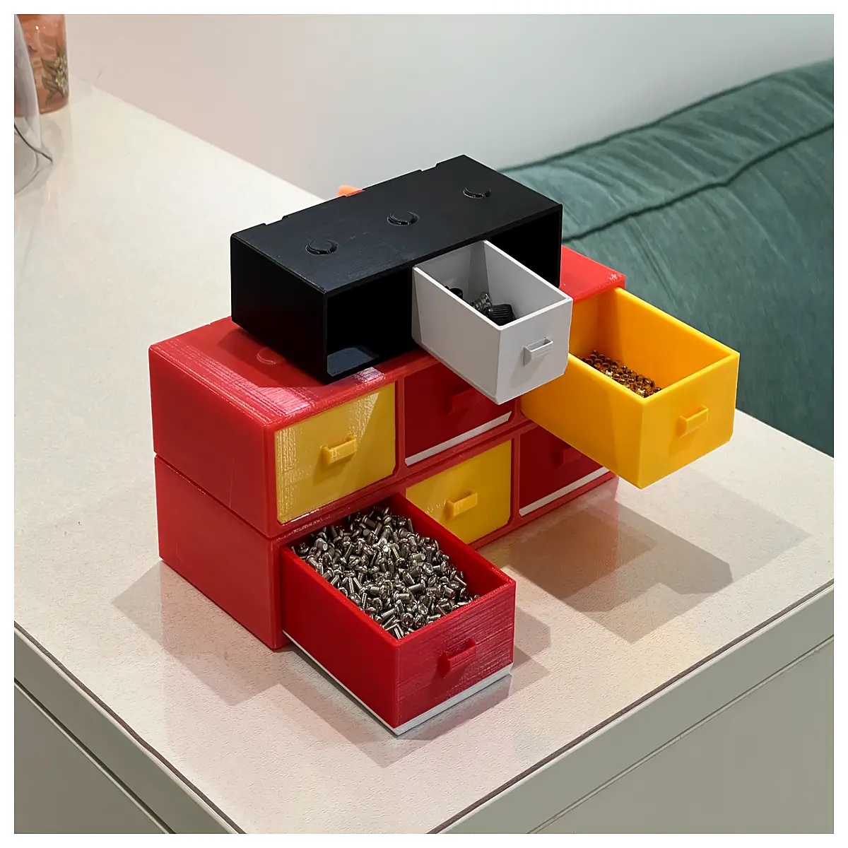 Desktop Storage Boxes Modular Stackable Drawers with Dividers Organizer for Office Bedroom Desk Storage