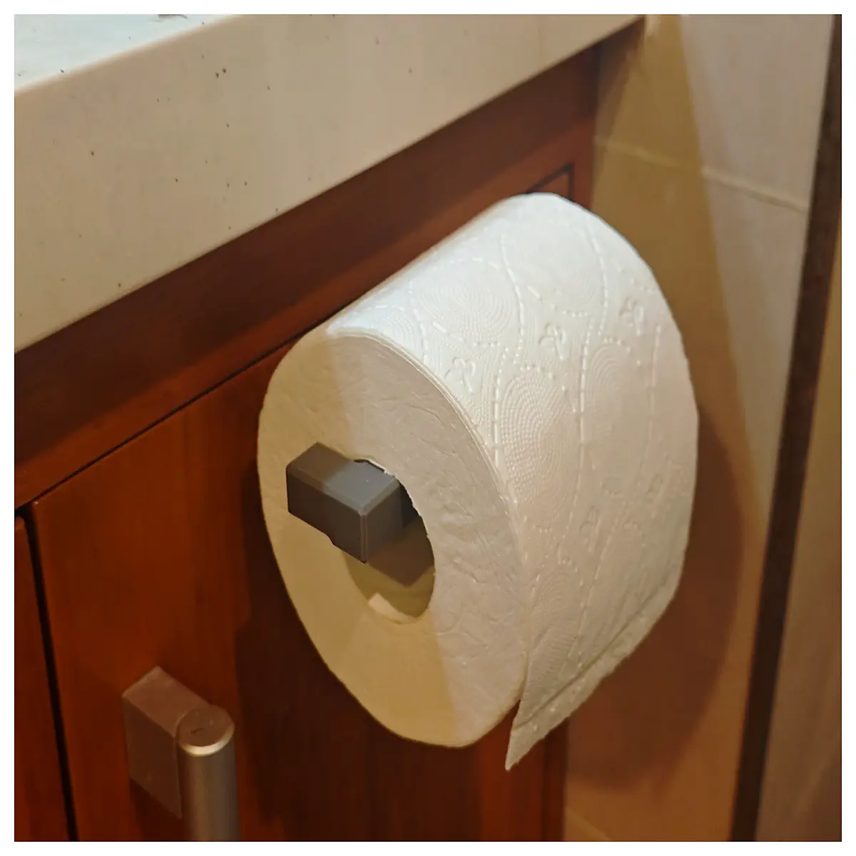 under cabinet toilet paper holder clip on no drill bathroom tissue dispenser roll storage organizer