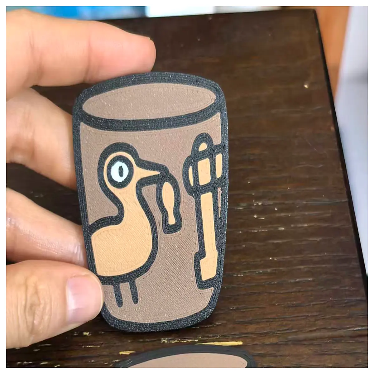 Stork Fish Stone Painted Ceramic Jar Fridge Magnet 6cm National Museum Cultural Artifact Magnet