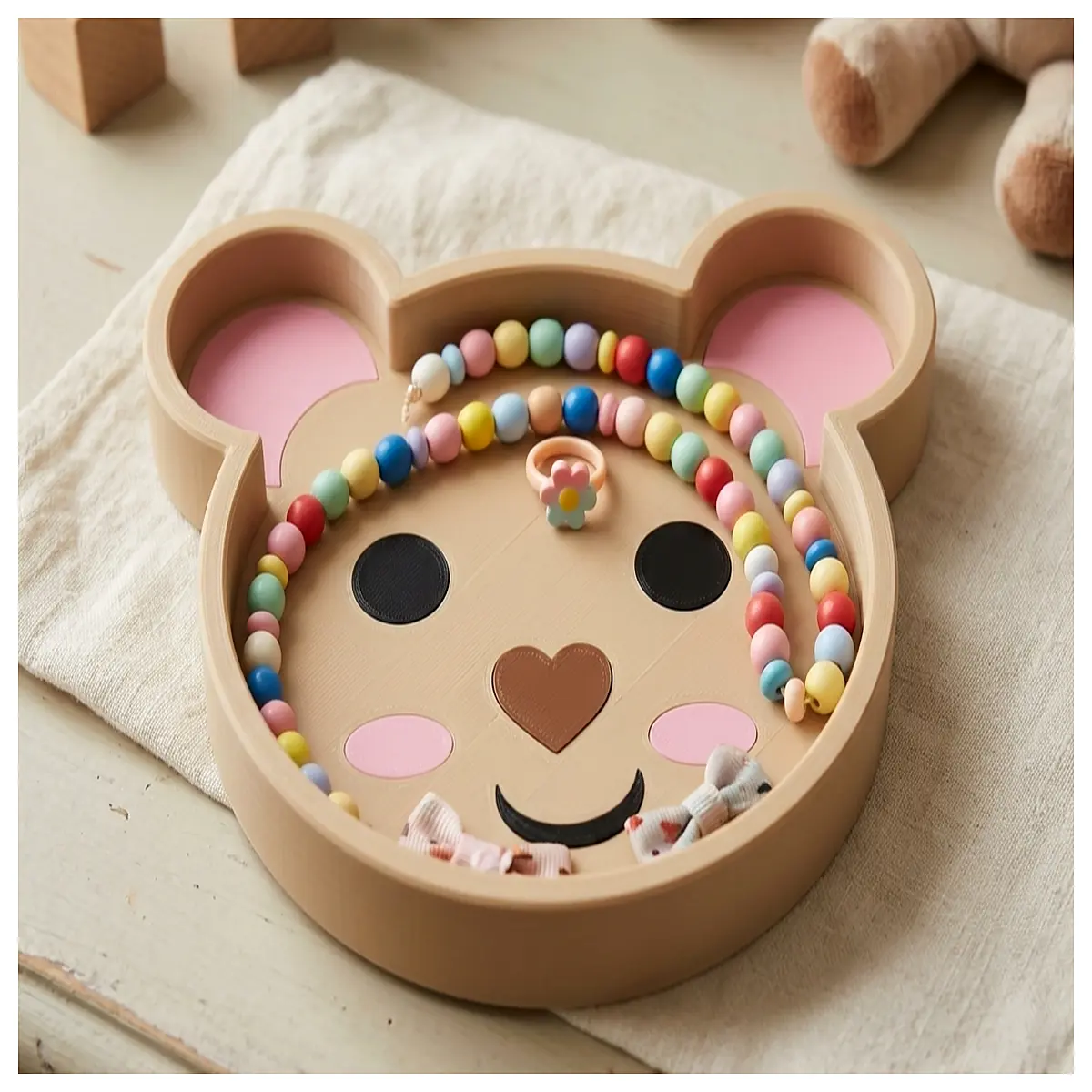 Kids Cute Bear Jewelry Box Storage Box Toy Chest Gift Box for Children Mini Lovely
