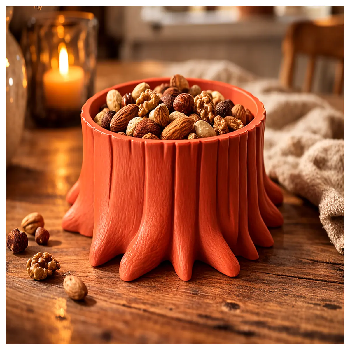 Tree Stump Bowl Outdoor Camping Bowl Woodland Serving Dish Stump Container Forest Picnic Outdoor Activity Gear