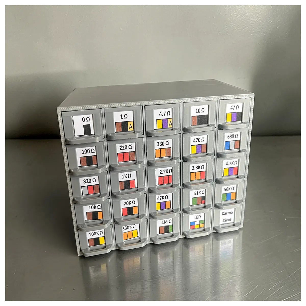 Resistor Storage Box Component Organizer Electronic Parts Case Circuit Board Storage 55 Slots