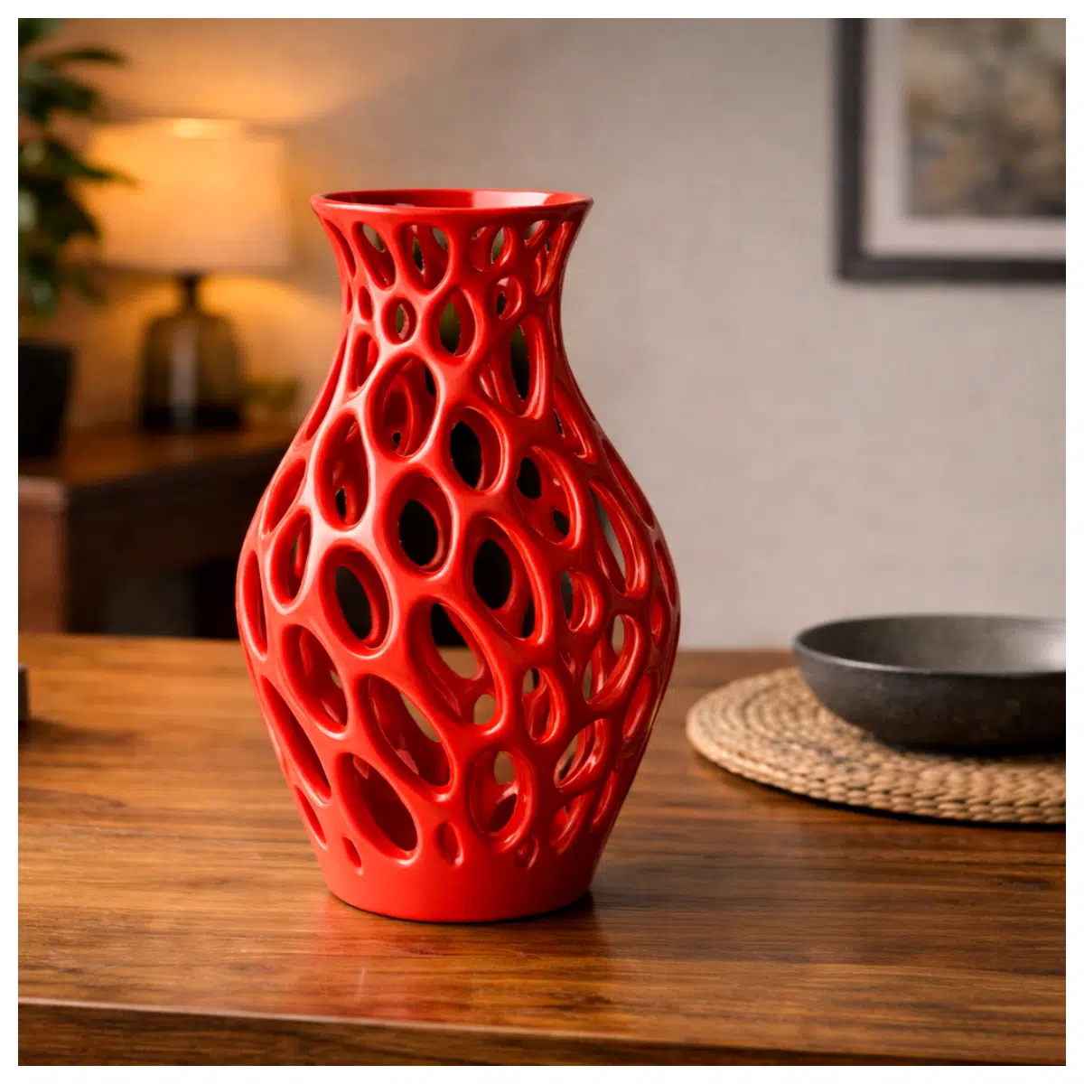 Voronoi Flowing Vase Modern Organic Decorative Vase Creative Home Accent Table Decoration Art Vase
