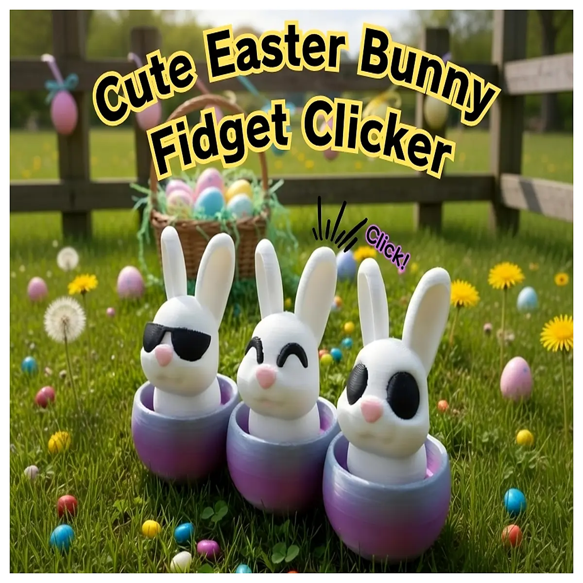 Cute Easter Bunny Unwind Clicker Game Stress Relief Puzzle Fun Casual Game