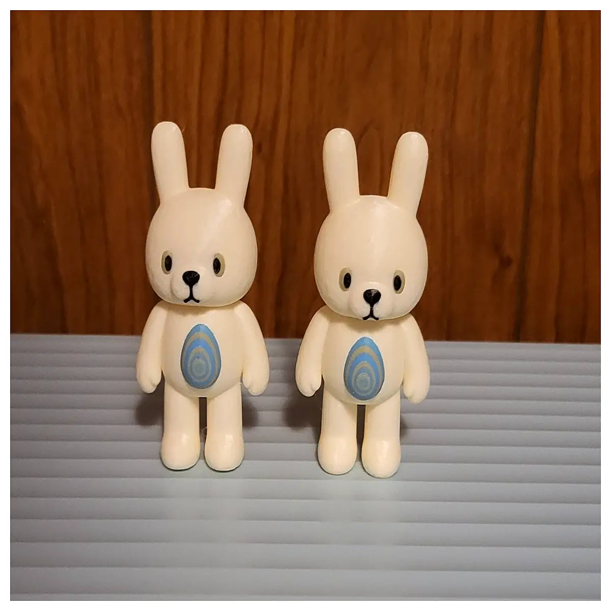 printed bunny figurine cute rabbit statue for desk decor resin animal art piece modern home ornament gift