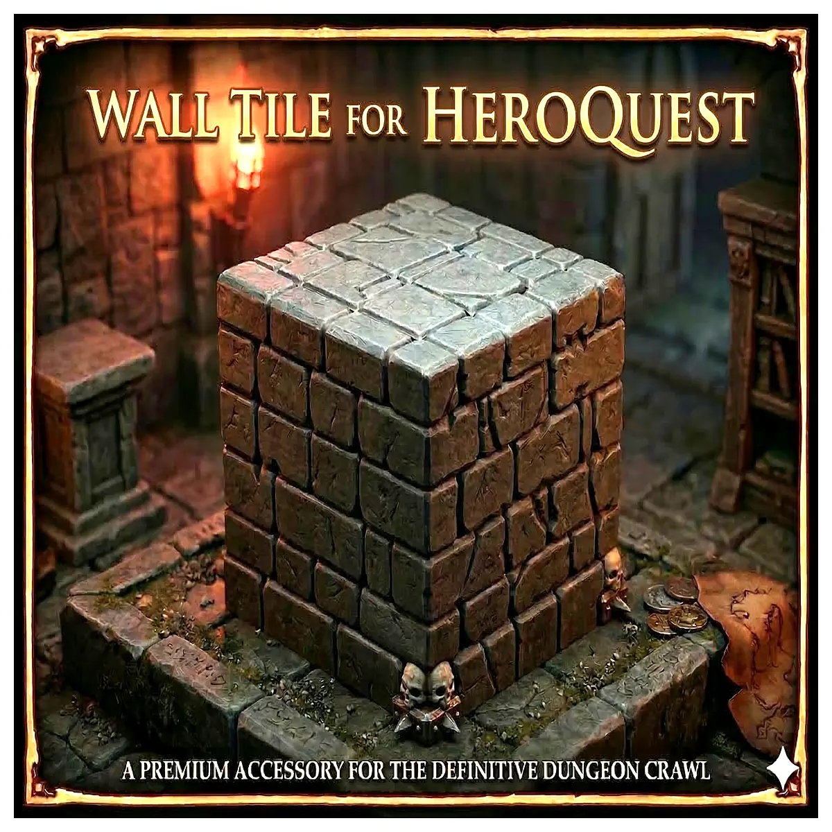 HeroQuest Wall Tiles Game Floor Tabletop Gaming Accessories Campaign Map Tabletop Decoration Tiles