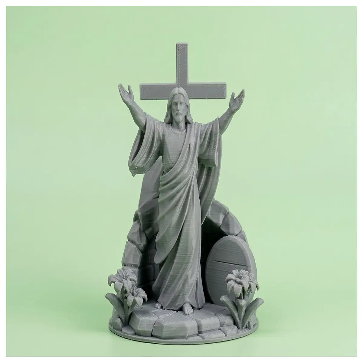 Resurrection of Jesus Statue Easter Decoration Christian Religious Figurine Holy Week Ornament Easter Festival Decor
