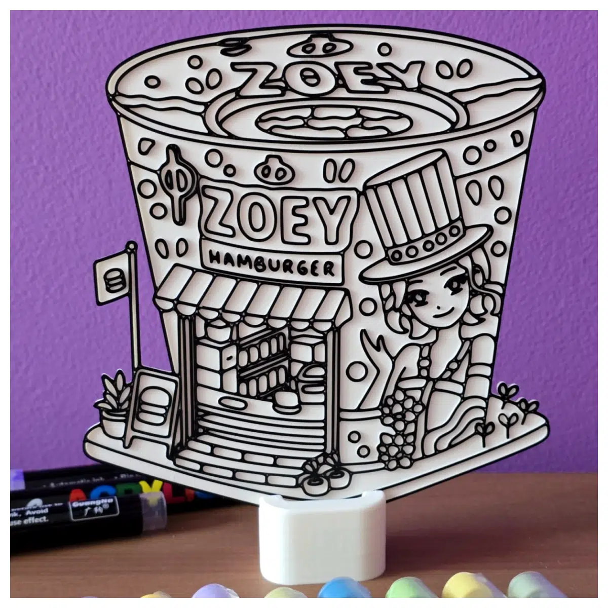 Zoey Burger Store ing Pages Comfort Korean Style Art Sheets Burger Store Merchandise Fun Hand Drawn