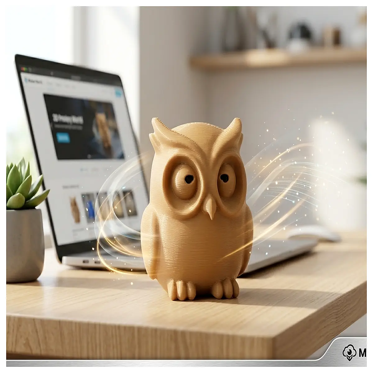Sleepy Owl 3D Print Model Easy to Print No Support Needed Wildlife Sculpture Bird Decoration Collectible Kids Toy