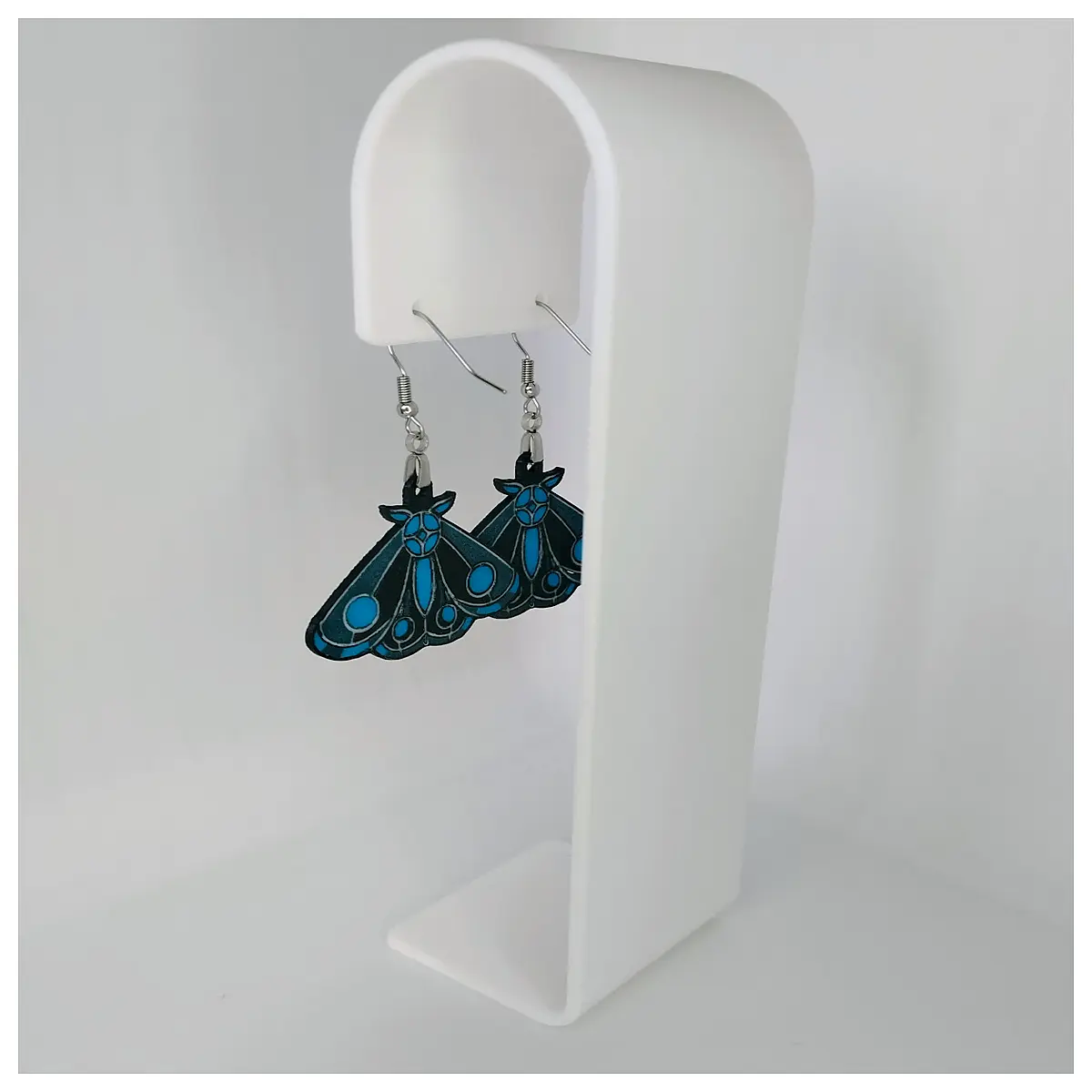 Blue Butterfly Earrings 3D Printed Jewelry Creative Stud Earrings Women Butterfly Earring Unique Design Elegant Small