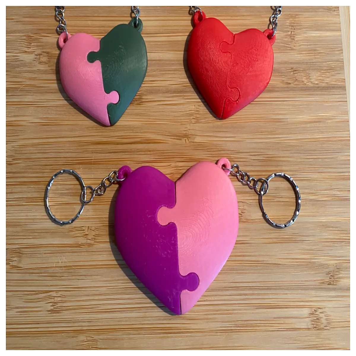 Couple Puzzle Keychain Two Piece Hanging Ornament Romantic Memorial Gift Lover s Present Decoration Love Anniversary