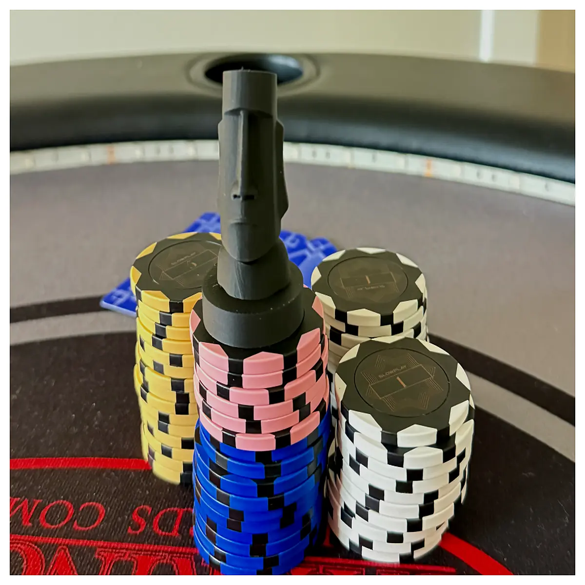 Stone Head Poker Face Chip Guard Poker Accessory Game Component Table Poker Chip Spill Protector Tabletop Game Parts