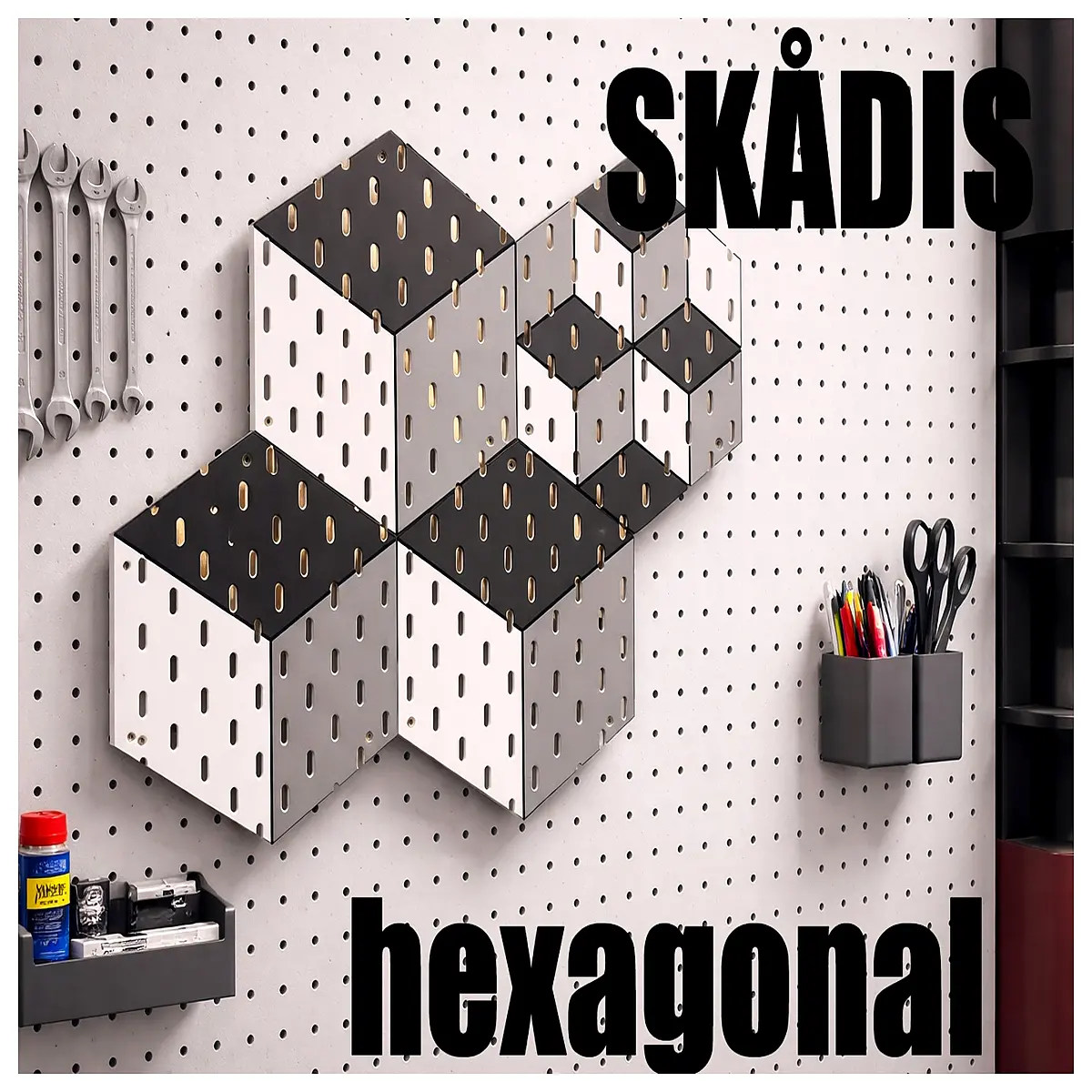 Hexagonal Panel Decoration SKADIS Axis Cube Wall Panels Wall Design Modern Home Accessories