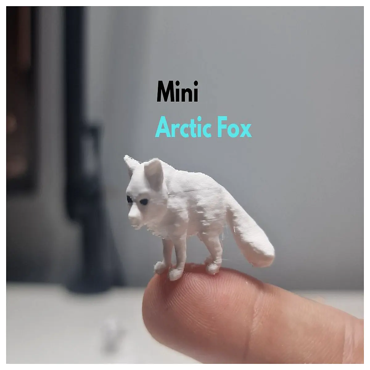 Mini Arctic Fox Stress Toy Miniature Zoo Cute Small Animal Figurine Stress Relief Toy Desk Decoration Office Distraction